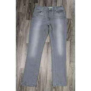 Women's Levi's Size 31 Whiskered Mid Rise Skinny Grey Denim Jeans